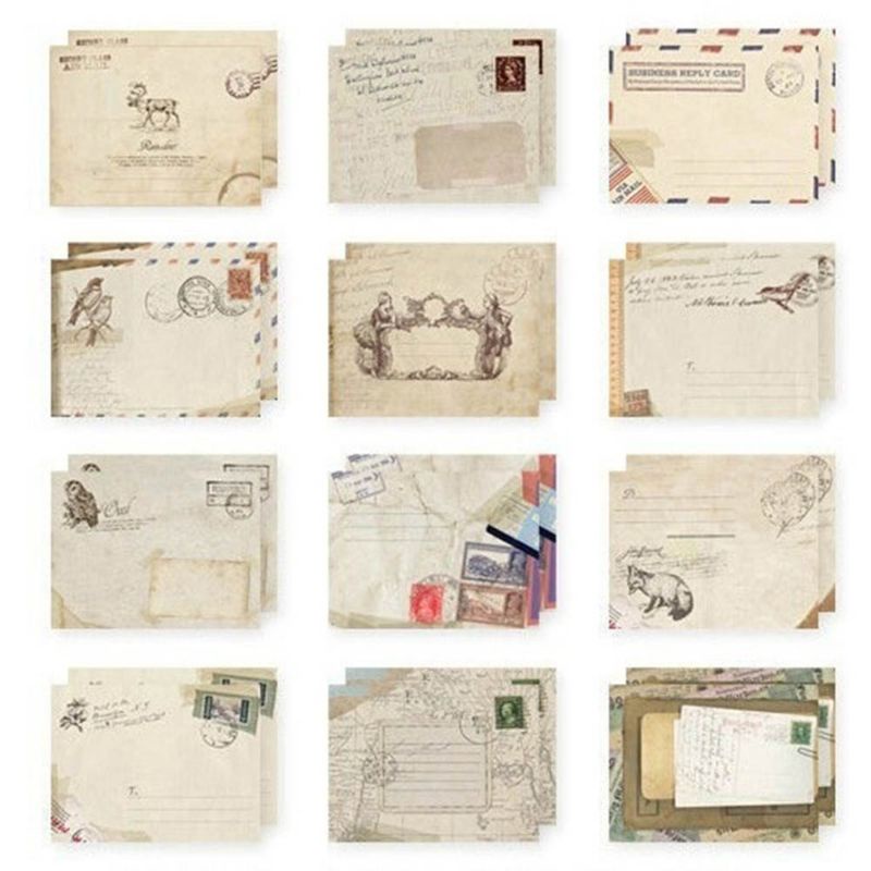 Set 12 phong bì phong cách vintage cổ điển QNshop - Nguyên liệu Handmade