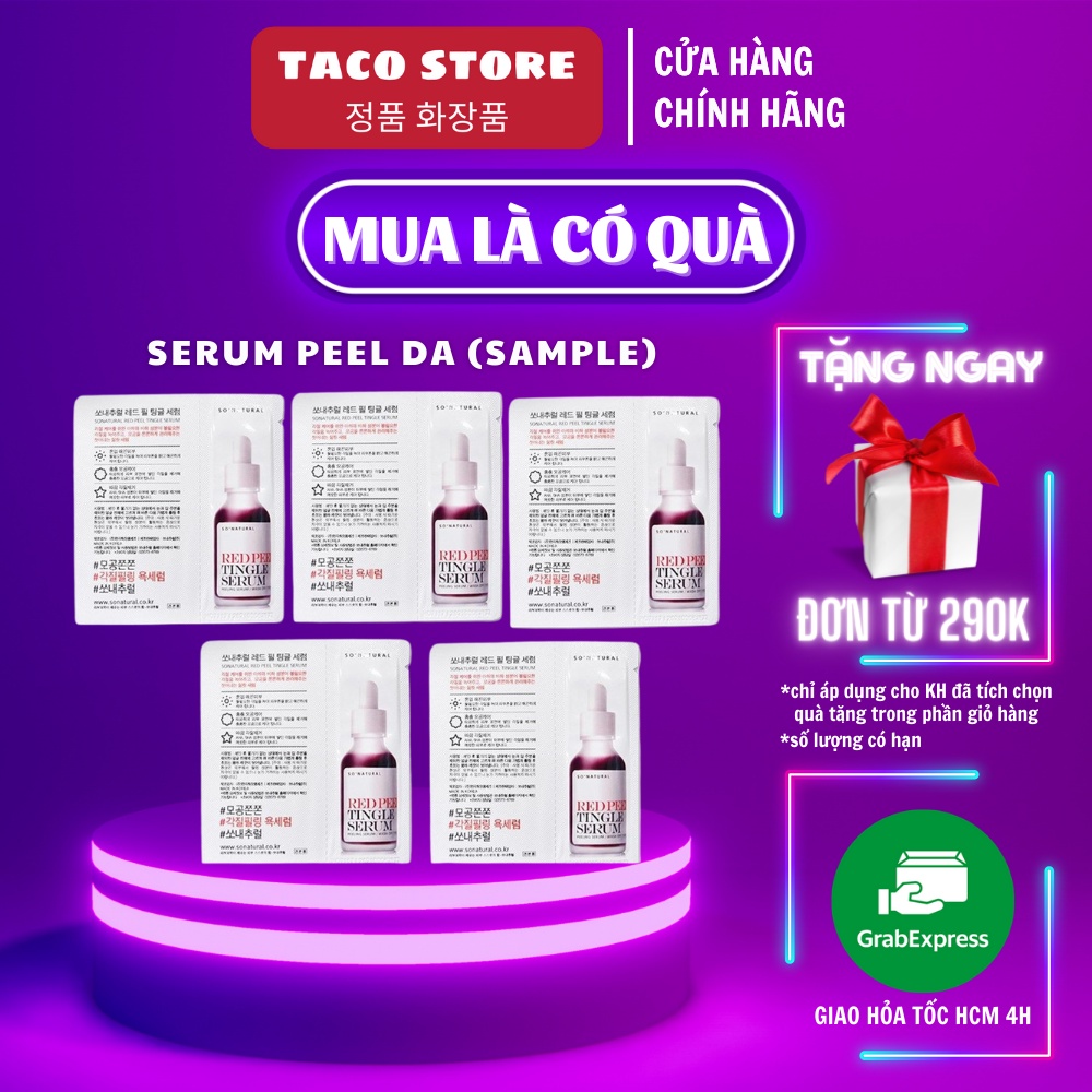 Tinh Chất Red Peel Tingle Serum Sample Dạng Gói So Natural (2,5ml)