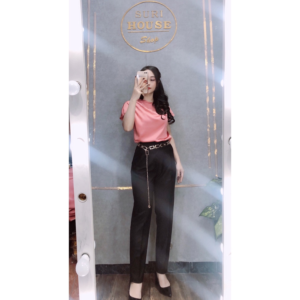 Quần Tây Công Sở Nữ Baggy Lưng Liền 2 Ly Dáng Dài, Chất Đẹp Dày Dặn, Co Giãn, Không Nhăn, Không Xù Lông