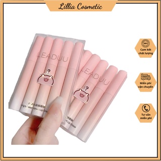 Set 5 son kem lì 5 cây leaduu pig vỏ hồng