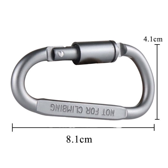 Bộ 6 móc khoá hợp kim nhôm chữ D dùng đi du lịch dã ngoại cắm trại khóa xoay dài 8cm BB9992- Billba Camping