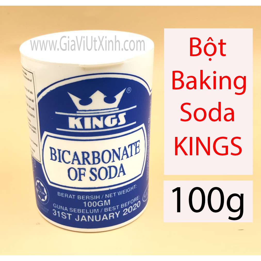 BỘT NỞ BAKING SODA KINGS 100G - MALAYSIA BICARBONATE OF SODA - NATRIUM BIKARBONAT