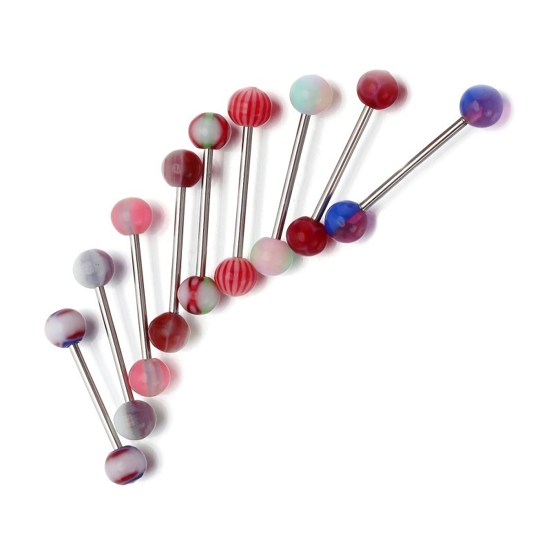 Bộ 100 Khuyên LưỡI 316L NhiềU MàU SắC