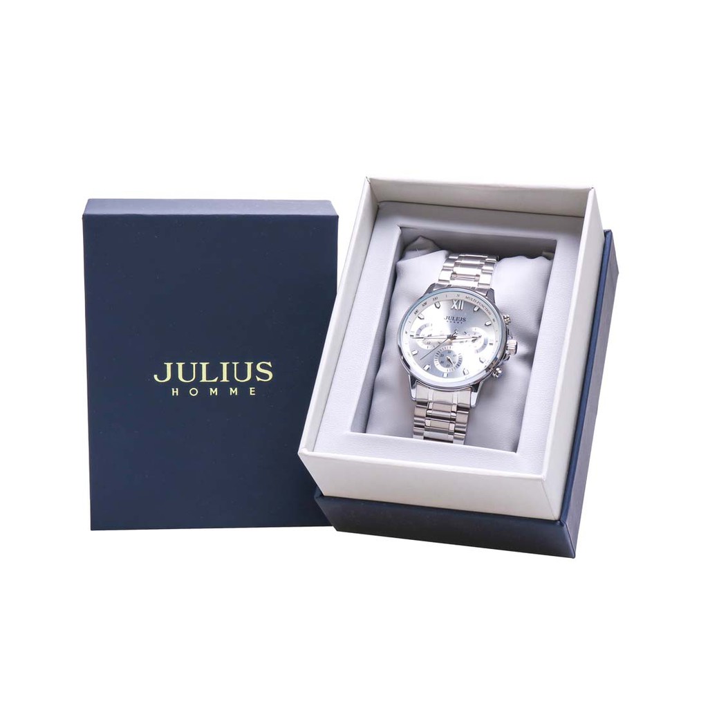 Đồng hồ nam JAH-113A Julius Home Hàn Quốc dây thép bạc (mặt trắng)
