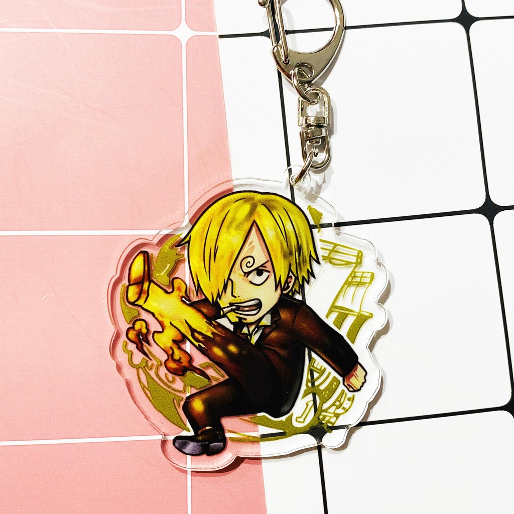 ( Mica trong acrylic ) Móc khóa One Piece Đảo Hải Tặc Sanji quà tặng xinh xắn dễ thương in hình anime chibi