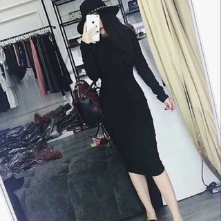 Váy len tăm body dáng dài dài tay