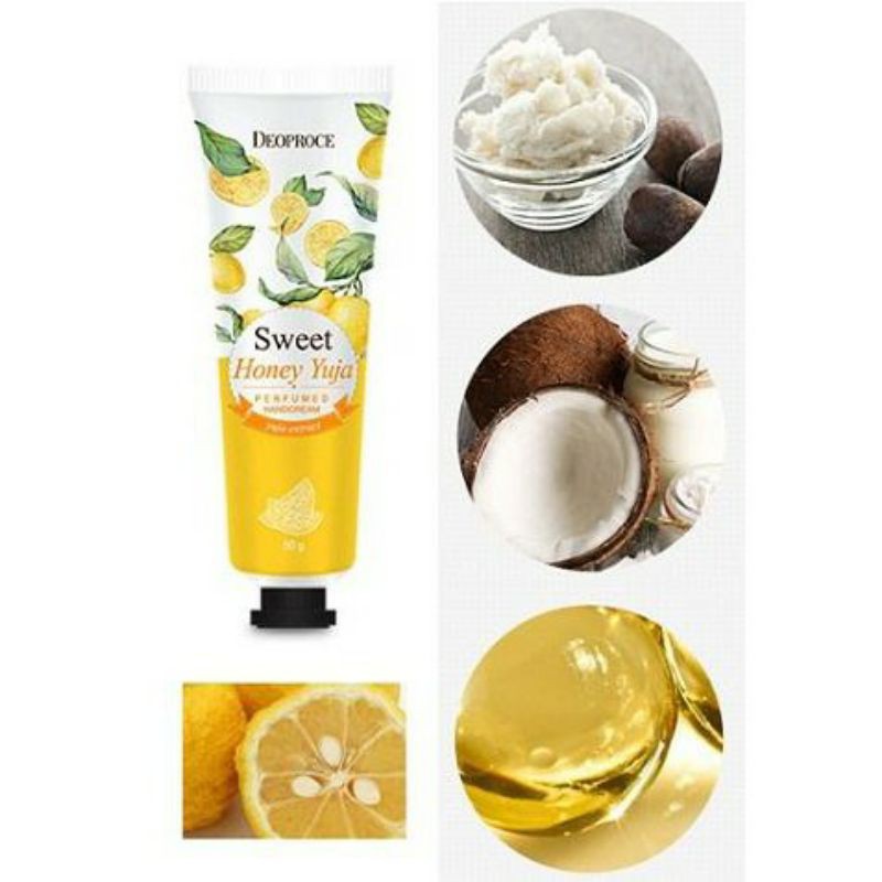 Kem dưỡng da tay Deoproce Sweet Honey Yuja Perfumed Hand Cream 50g