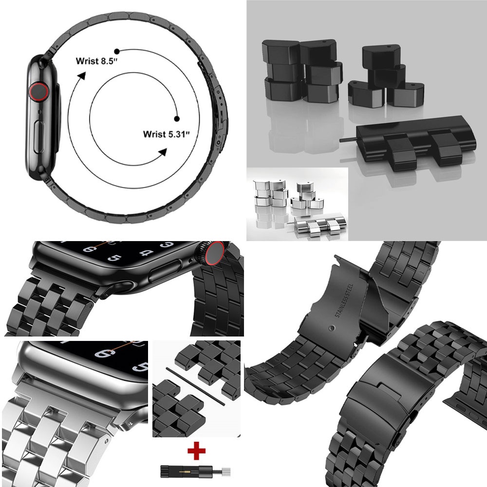 Dây Đeo Bằng Thép Không Gỉ Cho Đồng Hồ Apple Watch 7 6 SE 5 4 3 45mm 41mm 44mm 40mm 38mm 42mm