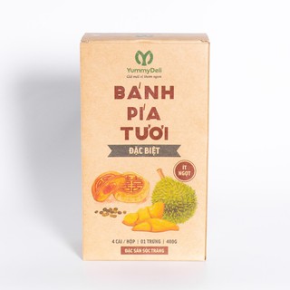 Bánh pía tươi đặc biệt YummyDeli - ít ngọt - Hộp giấy (4 bánh) 400g