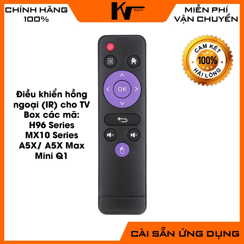 Điều khiển hồng ngoại cho TVBox H96 Series, MX10 Series, A5X, mini Q1, etc