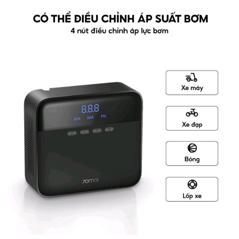 BƠM LỐP Ô tô XIAOMI 70mai lite tự ngắt