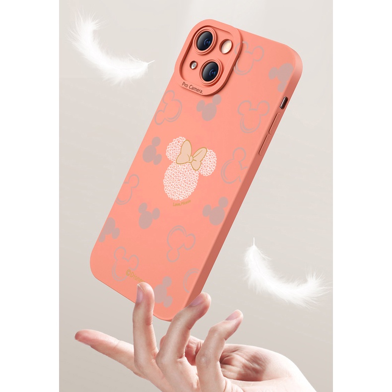 Ốp Điện Thoại Viền Vuông Hình Mickey Minne Dễ Thương Cho iPhone 14 Plus 13 Pro Max 12 iPhone 11 XR 8 7 SE 2022
