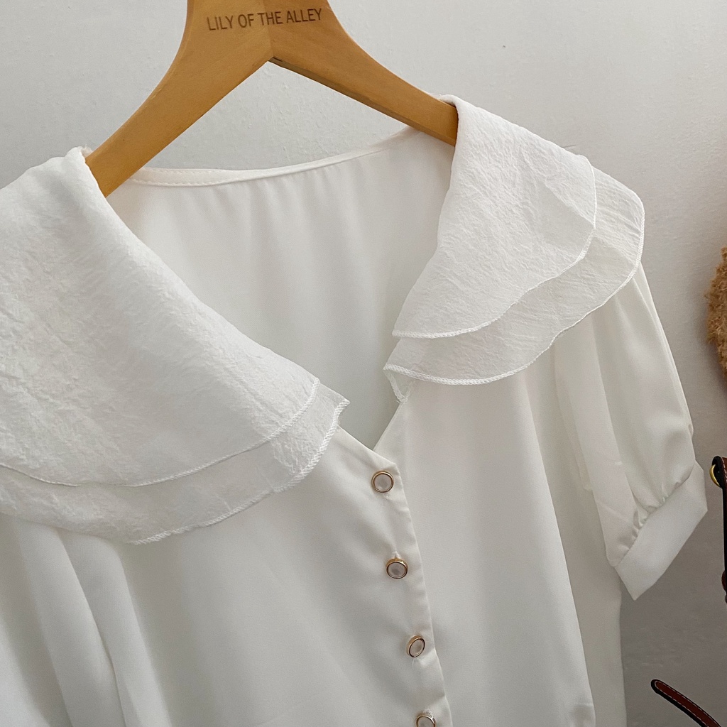 Áo sơ mi cổ kép phong cách Ulzzang Hàn Quốc