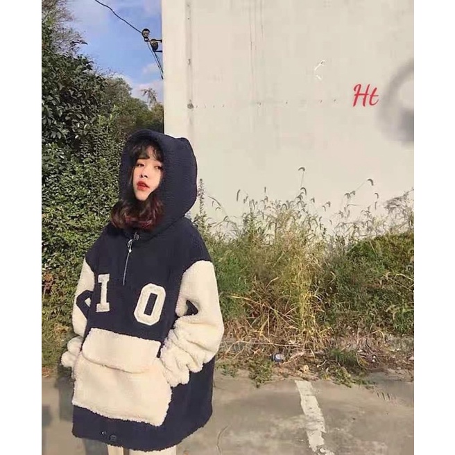 Áo lông chữ IO túi bụng H2A