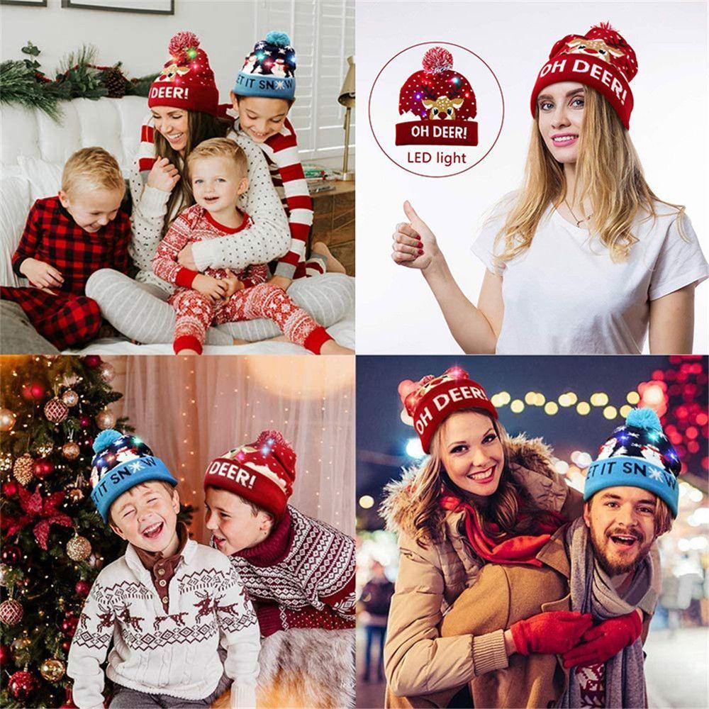 Mũ beanie Họa Tiết Hoạt Hình Phong Cách Giáng Sinh Cho Bé