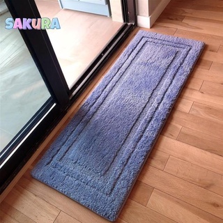 Siêu sales- thảm bếp lông cừu dài mềm mịn dệt sợi bông thấm hút xanh blue - thảm lau chân lông cừu