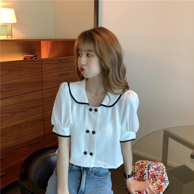 Áo Sơ Mi Cổ Búp Bê Tay Ngắn Phồng JL-TX-318