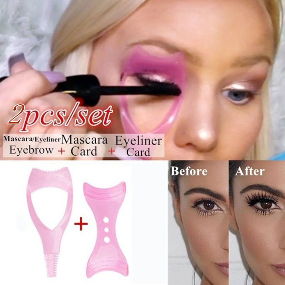 [Hàng mới về] Bộ 2 dụng cụ hỗ trợ chuốt mascara / kẻ mắt / chuốt mi làm đẹp thời trang cho nữ