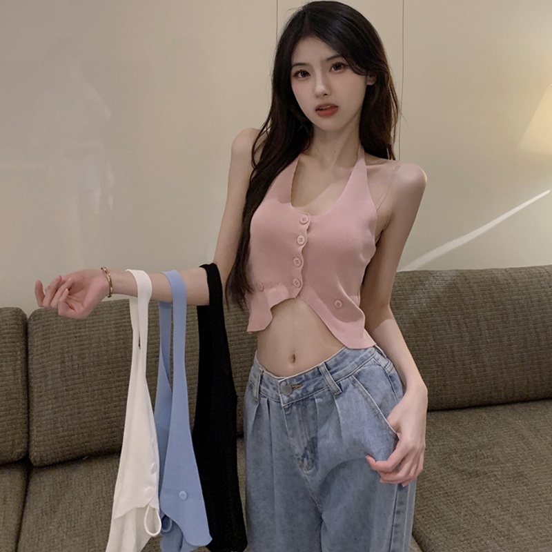 Áo Hai Dây Dáng Ôm Thiết Kế Độc Đáo Thời Trang Mùa Hè Quyến Rũ Cho Nữ