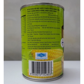 [Hộp 420g] BẮP HẠT ĐÓNG HỘP [Thailand] TASTE-T Whole Kernel Corn (halal) (pkg)
