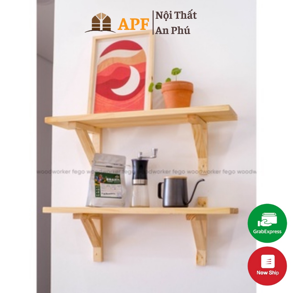 Thanh vuông lắp kệ treo tường decor APF bộ 1 cặp