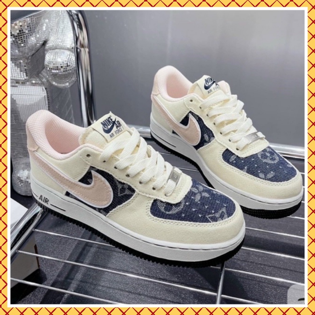 GIÀY THỂ THAO AF1 LOW BLACK CREAM HOẠ TIẾT LV [ Full Box + Free Ship ] ưu