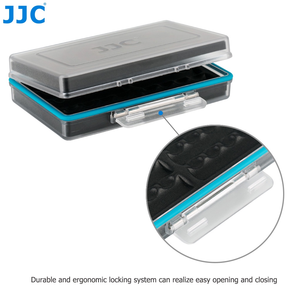 Hộp đựng pin JJC bảo vệ 8 ngăn AA/ 14500 chống bụi bẩn mất nước văng vào bị ẩm nhỏ gọn