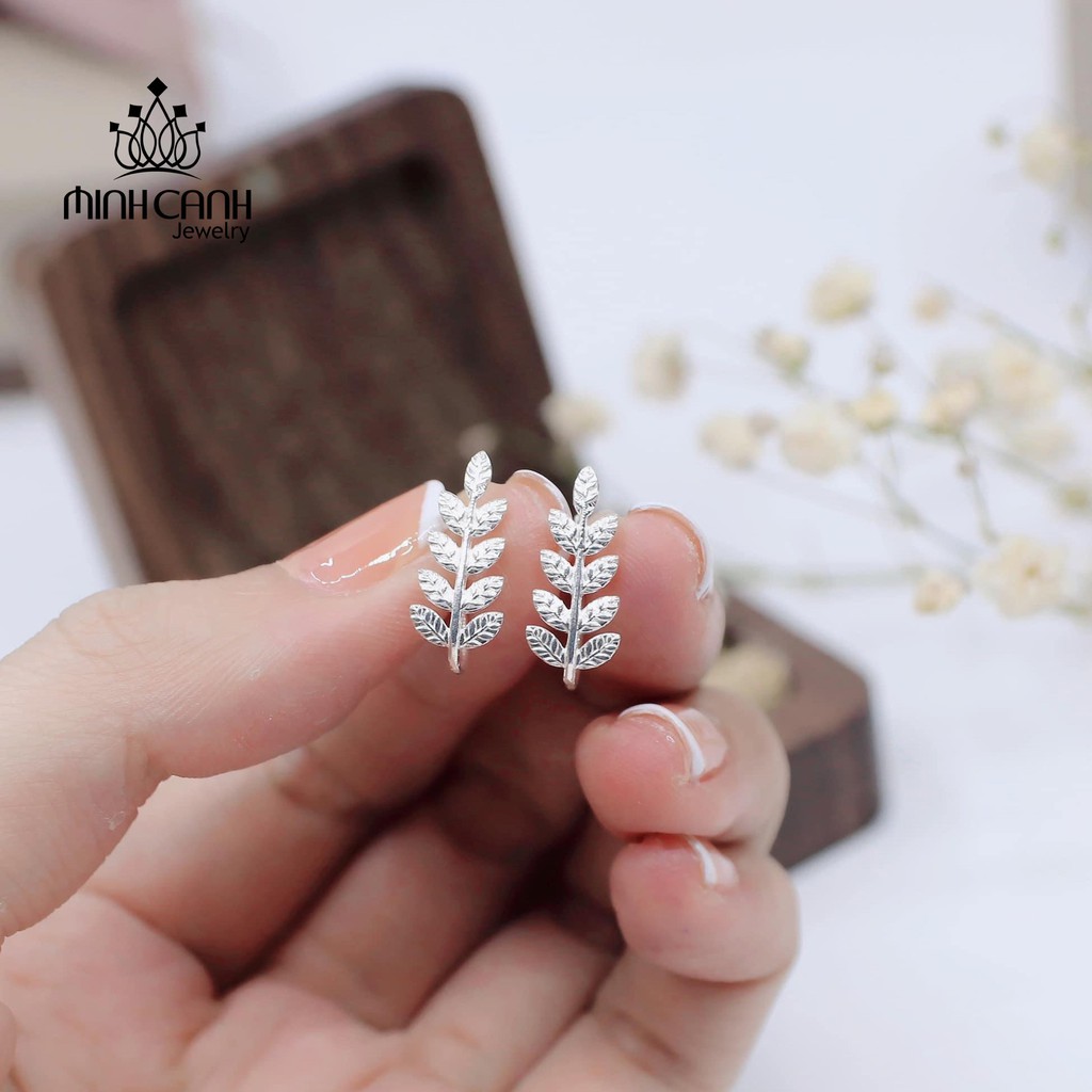 Hoa Tai Bạc Nữ Lá Kẹp Thời Trang - Minh Canh Jewelry