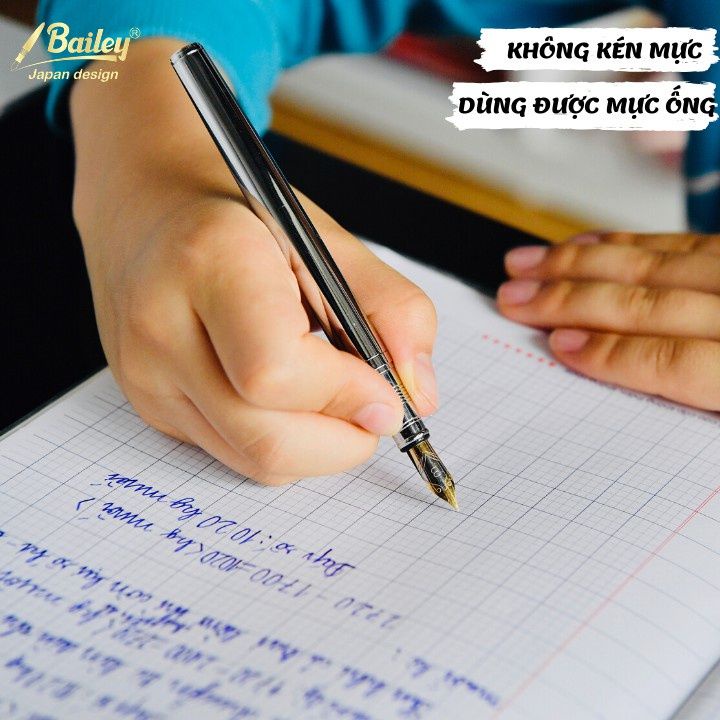 Bút máy luyện chữ đẹp Bailey 06 / Bút nét thanh nét đậm inox cao cấp Aladin
