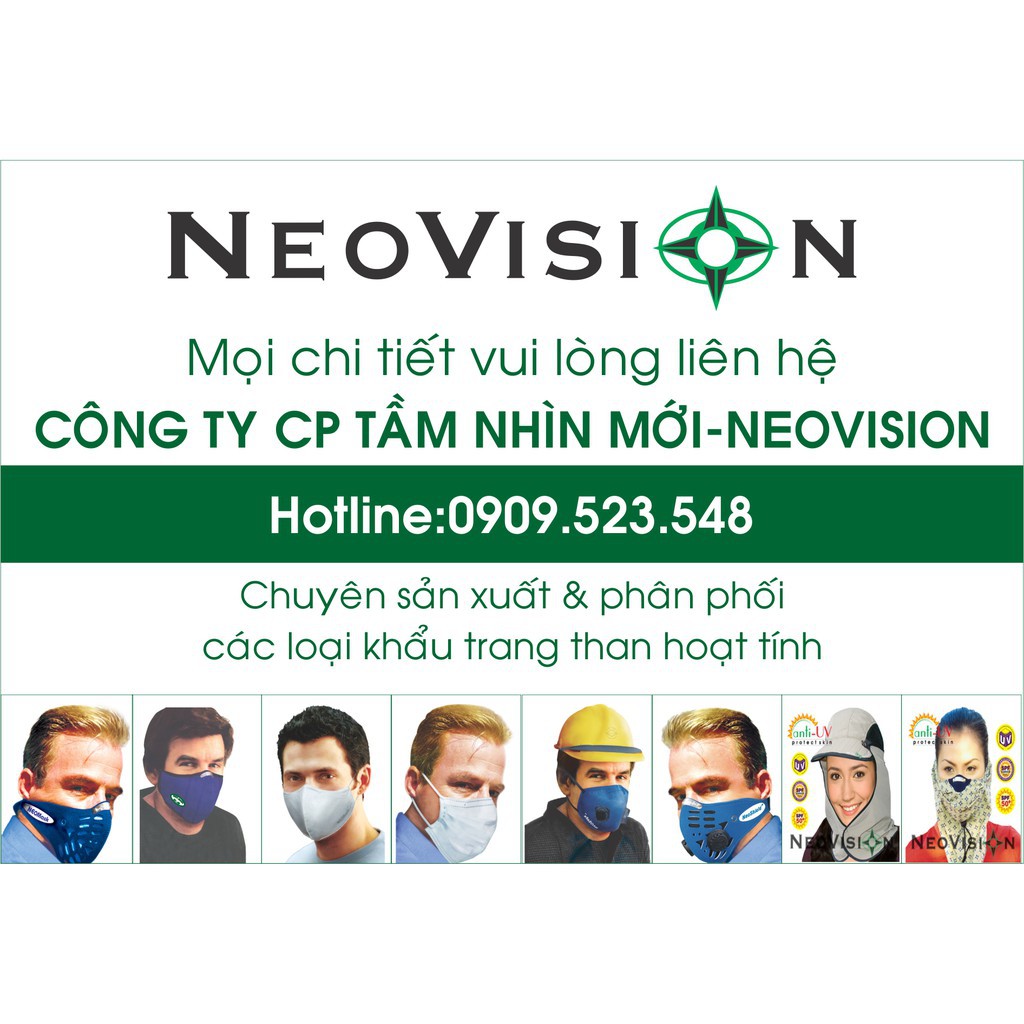 Khẩu trang Neomask VC65-TQG thun quàng gáy, Neovision chống bụi lọc không khí ô nhiễm