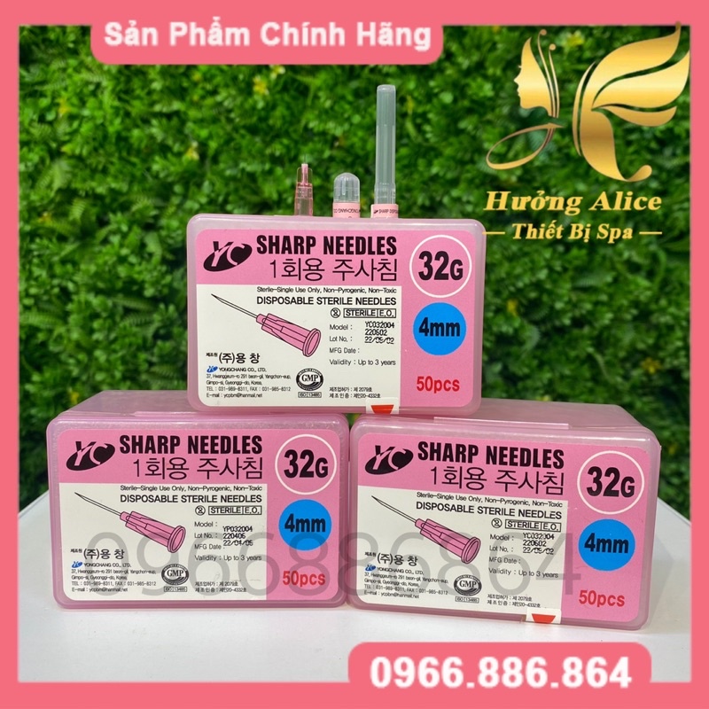 1 HỘP kim tiêm meso 30G, kim 32G, kim 34G kim chính hãng HÀN QUỐC dành cho SPA và TMV