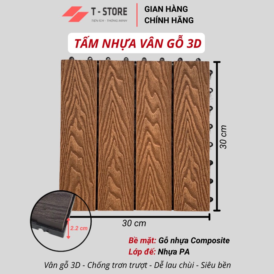 Vỉ Nhựa Lót Sàn Ban Công Nguyên Khối Loại 3D 2 Lớp. Tấm Gỗ Nhựa lót sàn  Ban Công, Nhà,Sân Vườn