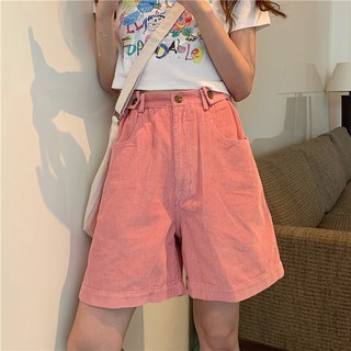 Quần Short Nhung Lưng Cao Ống Rộng Thời Trang Cho Nữ