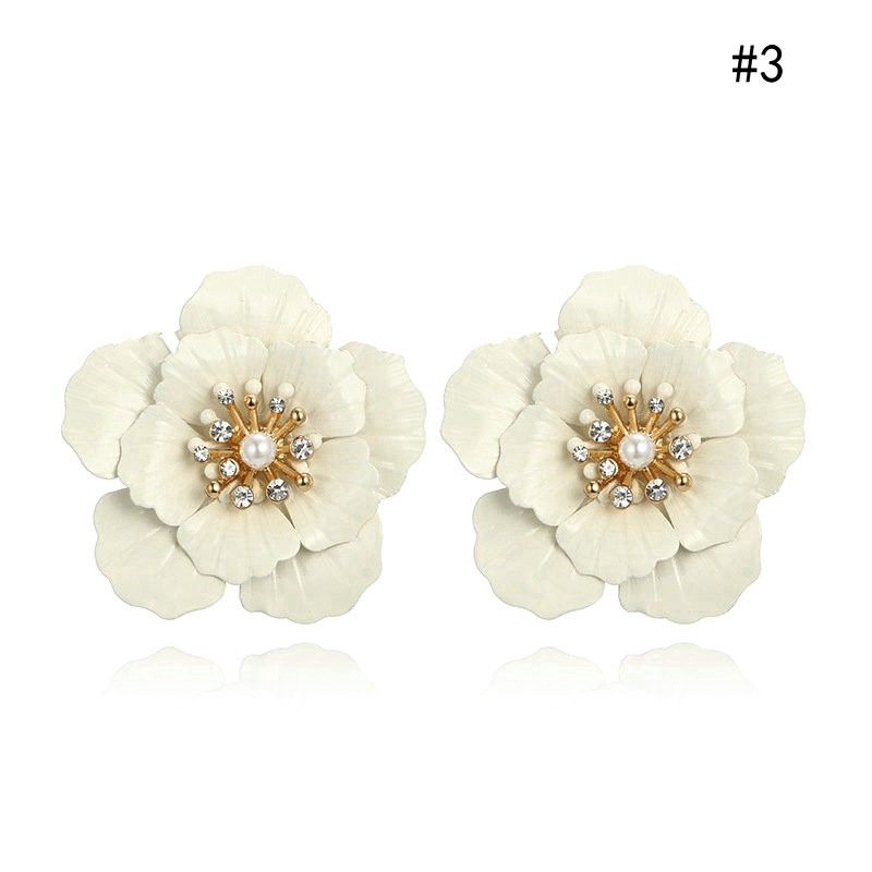 Bông tai phối mặt hình hoa 3D phong cách boho thời trang cho nữ