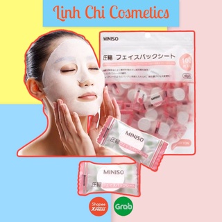 5 viên mặt nạ giấy nén miniso nhật bản cấp ẩm thải độc
