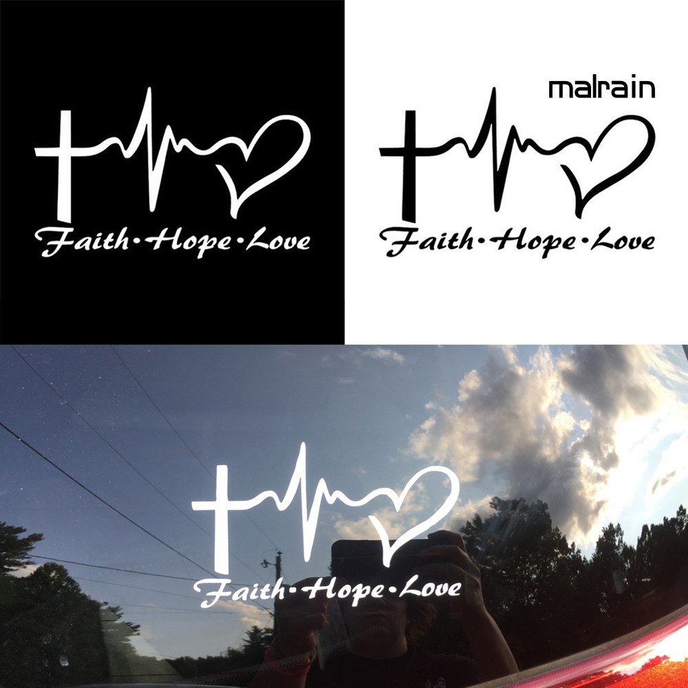 Miếng Dán Trang Trí Xe Ô Tô Hình Chữ Jesus Hope Love Faith Độc Đáo