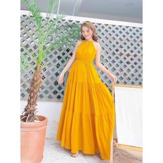 Váy hai dây dáng suông dài, đầm 2 dây maxi đi biển