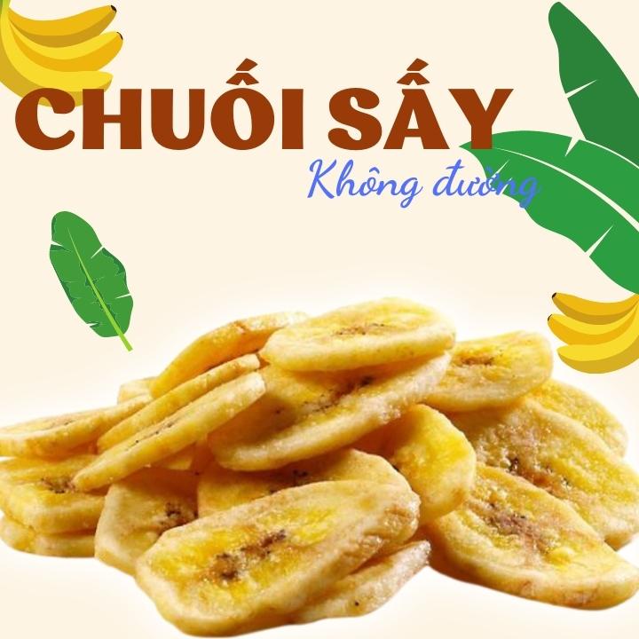 Chuối sấy giòn không đường 500g THIÊN ĐƯỜNG ĂN VẶT trái cây sấy khô ngon giảm cân