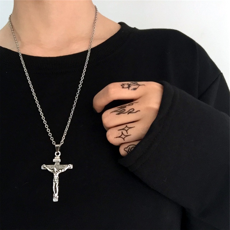 Vòng cổ Bằng Thép Không Gỉ Mặt Thánh Giá Thời Trang Unisex
