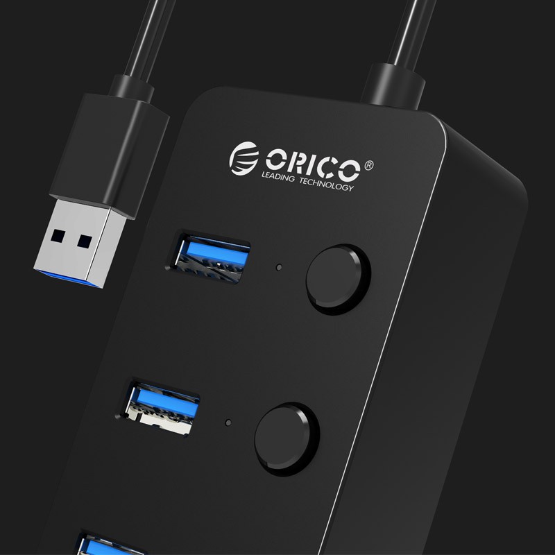 HUB USB 4 Port USB 3.0 ORICO (W9PH4-U3) có nút nguồn-VITINHTH