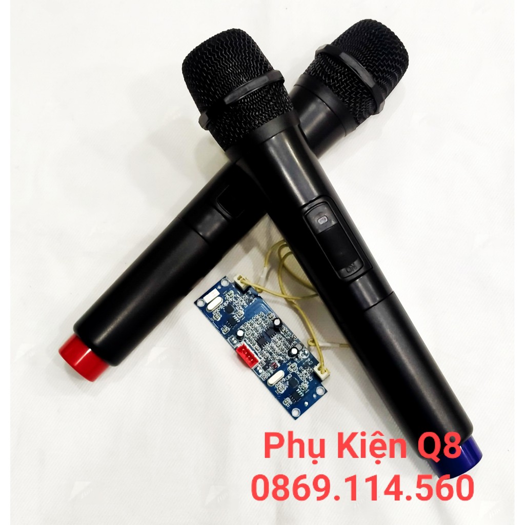 Micro không dây kèm mạch thu sóng 02 mic VHF