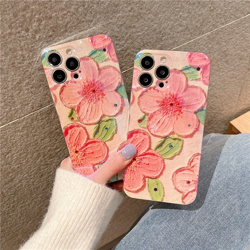 Silicone Ốp Điện Thoại Silicon Hình Hoa Đào Cho iphone 15 11 14 13 x xs xr 12 pro max 7 8 plus