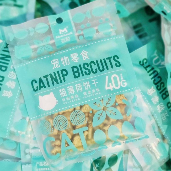 BÁNH QUY CATNIP TIÊU BÚI LÔNG SẠCH RĂNG CHO MÈO 40G - SNACK THƯỞNG MÈO CATNIP, THỨC ĂN MÈO