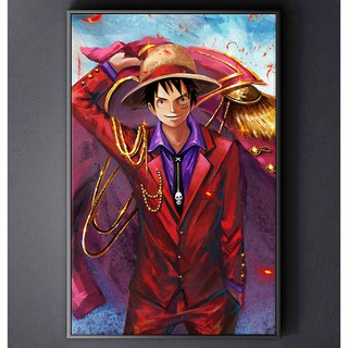 TRANH CANVAS ANIME ONE PIECE Vua Hải Tặc treo tường in theo yêu cầu - Luffy 5