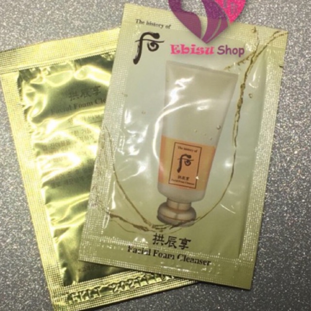 10 gói sửa rửa mặt đông y whoo vàng 2ml