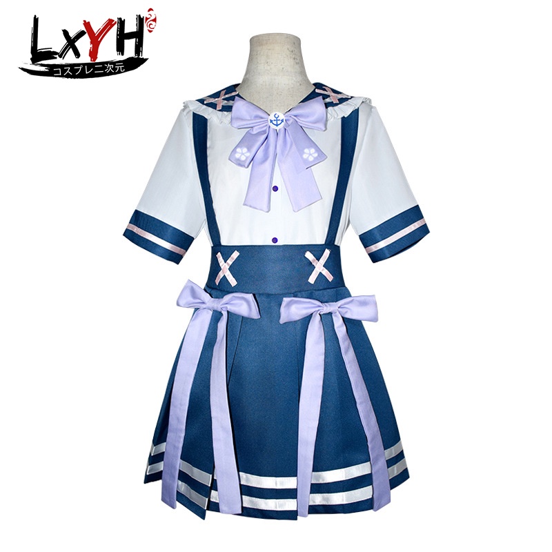 Hololive Minato Aqua Vtuber trang phục cosplay Anime Phim Hoạt Hình Cosplay Tóc Giả Trang Phục Trang Phục Người Phụ Nữ