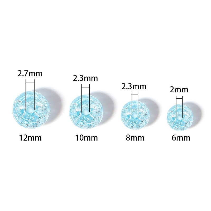 Set 100 Hạt Xỏ Lỗ Bằng Acrylic Trong Suốt Dùng Để Làm Trang Sức Diy