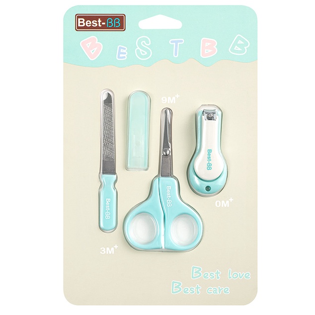 Dụng cụ cắt móng tay cho bé sơ sinh, bấm móng BEST BB vỉ 3 chi tiết kéo cắt và dũa móng đa năng không làm tổn thương bé