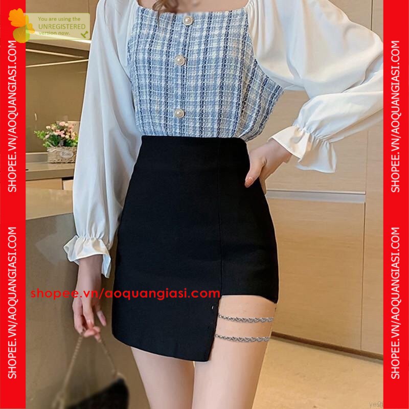 Chân váy xẻ đùi nữ hot girl cá tính phối dây xích mt1073, mt360, mt355, mt268 aoquangiasi.com HH6