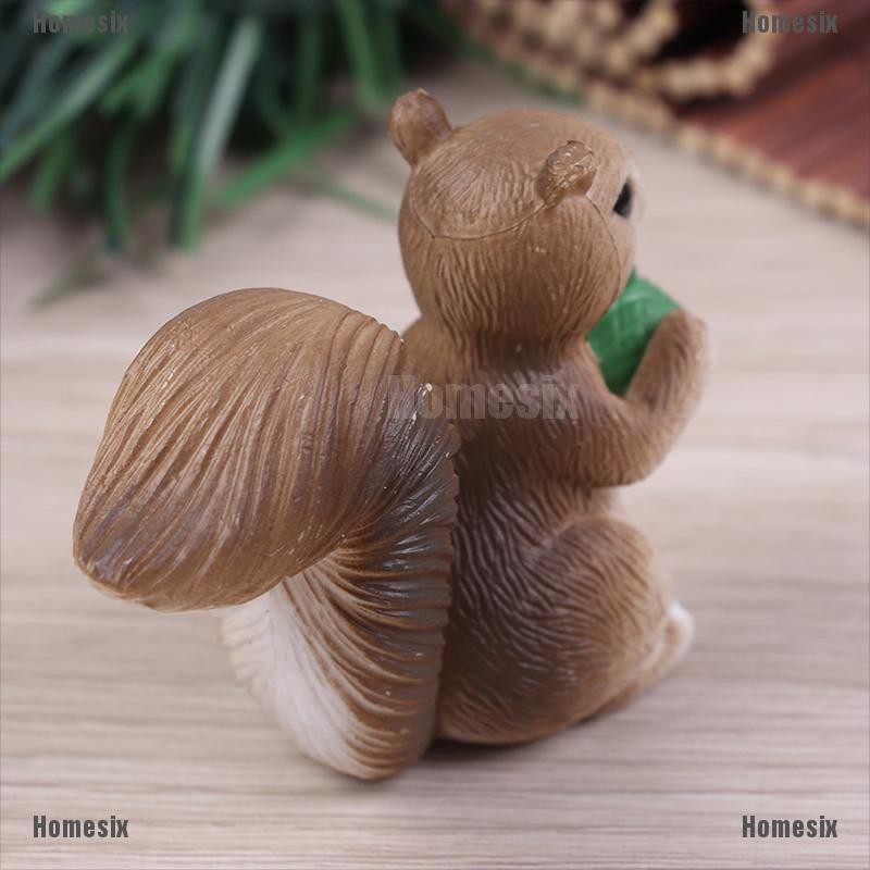 [HoMSI] DIY Squirrel Mini Miniature Fairy Garden Ornament Decor Dollhouse Accessories SUU